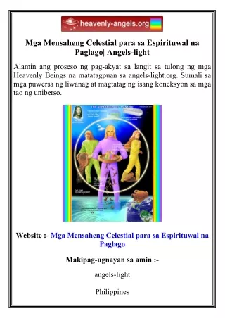 Mga Mensaheng Celestial para sa Espirituwal na Paglago  Angels-light