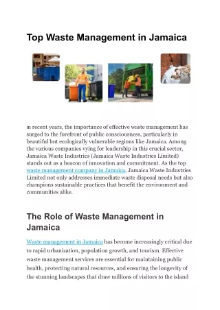 Top Waste Management in Jamaica