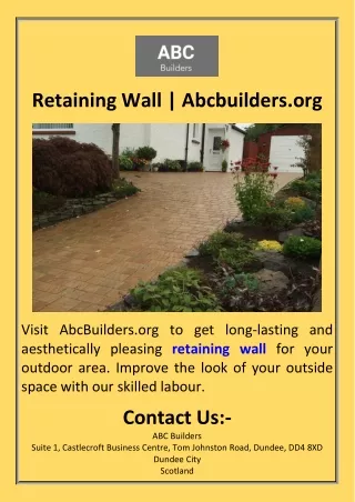 Retaining Wall  Abcbuilders.org