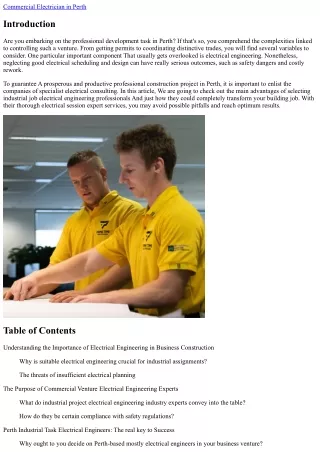 Rework Your Industrial Building Task with Skilled Electrical Consulting in Perth