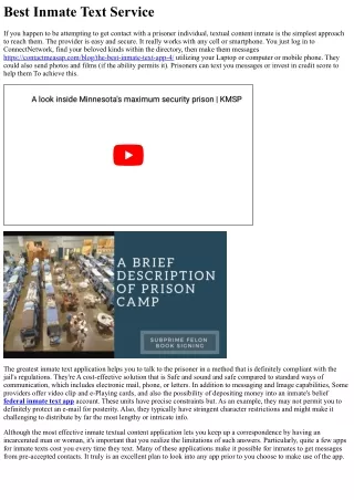 Most effective Inmate Textual content Assistance