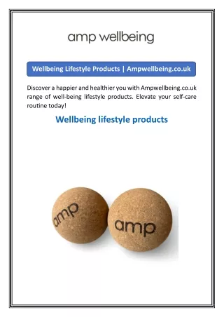 Wellbeing Lifestyle Products  Ampwellbeing.co.uk