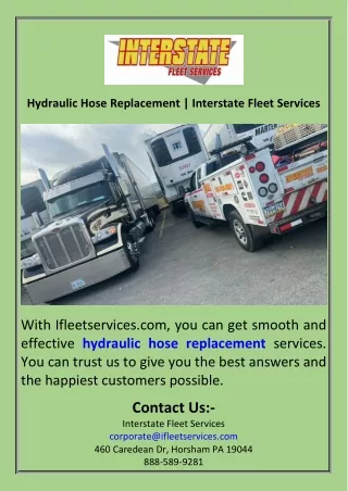 Hydraulic Hose Replacement  Interstate Fleet Services