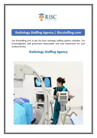 Radiology Staffing Agency  Riscstaffing