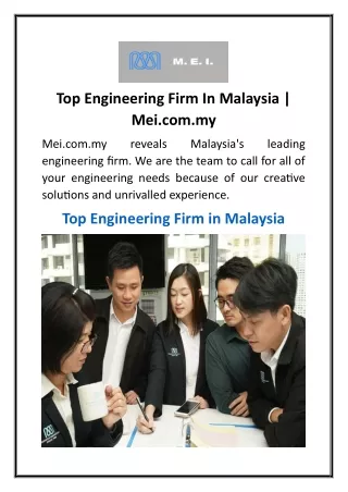 Top Engineering Firm In Malaysia  Mei.com.my