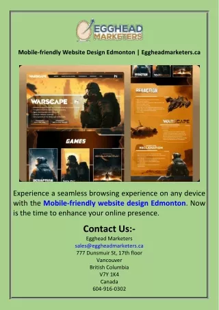 Mobile-friendly Website Design Edmonton  Eggheadmarketers.ca