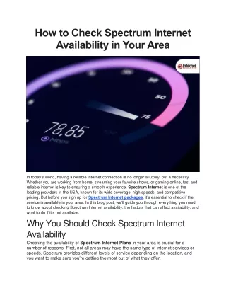How to Check Spectrum Internet Availability in Your Area