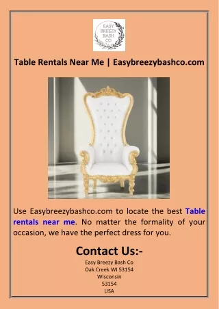 Table Rentals Near Me  Easybreezybashco.com