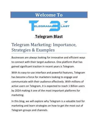 Telegram Marketing: Importance, Strategies & Examples