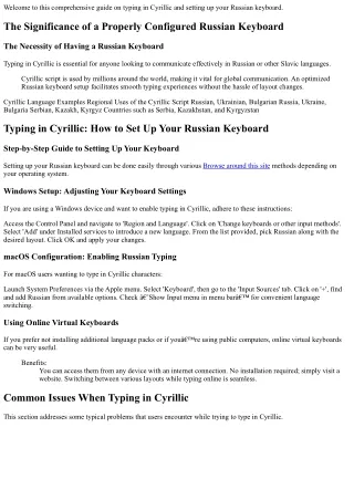 Typing in Cyrillic: How to Set Up Your Russian Keyboard