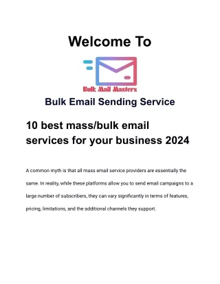 10 best massbulk email services for your business 2024