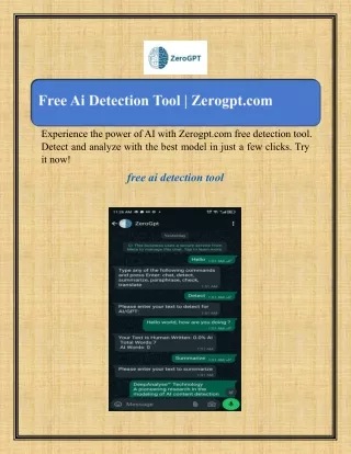 Free Ai Detection Tool | Zerogpt.com