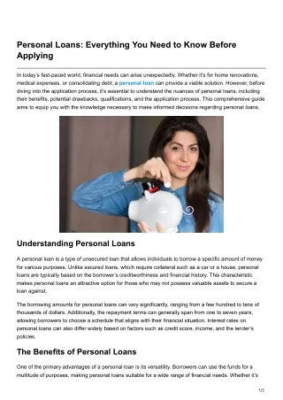 Personal Loans Everything You Need to Know Before Applying