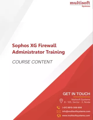 Sophos XG Firewall Administrator Training course online