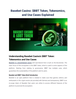 Basebet Casino_ $BBT Token, Tokenomics, and Use Cases Explained