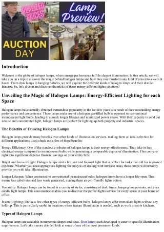 Revealing the Magic of Halogen Lamps: Energy-Efficient Lighting for each Space
