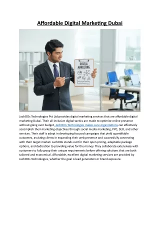 Affordable Digital Marketing Dubai