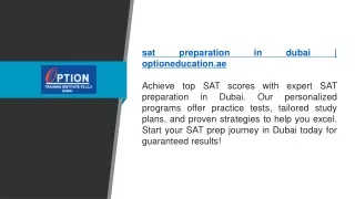 sat preparation in dubai optioneducation.ae