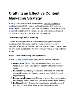 Crafting an Effective Content Marketing Strategy