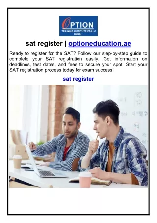 sat register optioneducation.ae