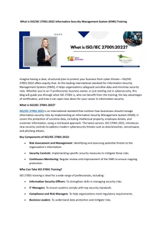 ISO 27001 Information Security Management System Blog