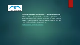 Hydrothermal Emerald Gemstone  Cubiczirconiagem.com