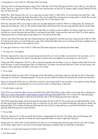 Canh Tý nam mạng, nữ mạng