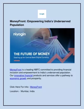 MoneyFront: Empowering India's Underserved Population
