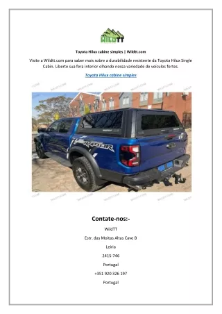 Toyota Hilux cabine simples | Wildtt.com