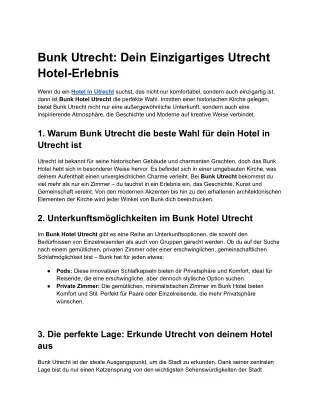 Bunk Utrecht_ Dein Einzigartiges Utrecht Hotel-Erlebnis