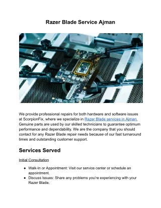 Razer Blade Service Ajman
