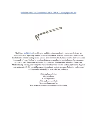 Hobart 00-343432-4 Oven Element 480V 3400W _ CateringSparesOnline