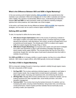 What is the Difference Between SEO and SEM in Digital Marketing