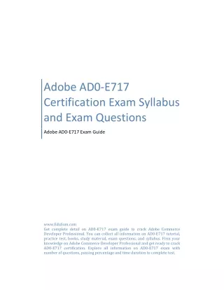 Adobe AD0-E717 Certification Exam Syllabus and Exam Questions