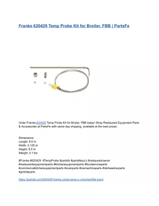 Franke 620429 Temp Probe Kit for Broiler, FBB _ PartsFe