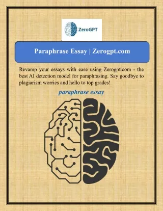 Paraphrase Essay | Zerogpt.com