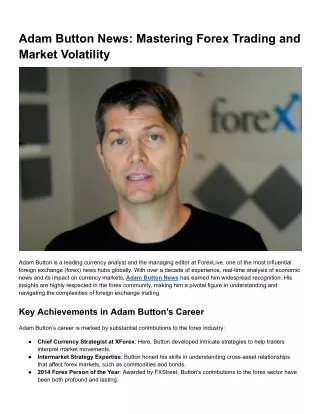 Adam Button News_ Mastering Forex Trading and Market Volatility
