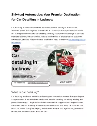 Car Detailing in Lucknow