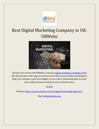 Best Digital Marketing Company in UK