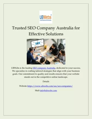 Trusted SEO Company Australia for Effective Solutions