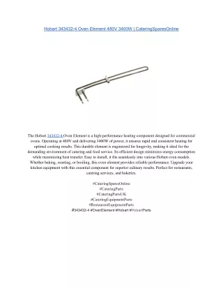 Hobart 343432-4 Oven Element 480V 3400W _ CateringSparesOnline