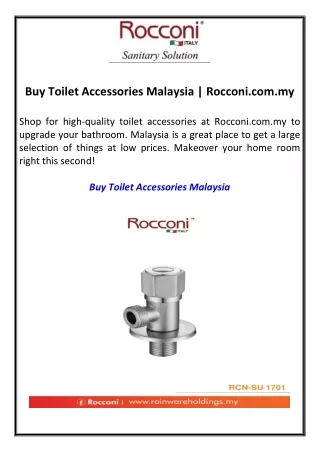 Buy Toilet Accessories Malaysia Rocconi.com.my