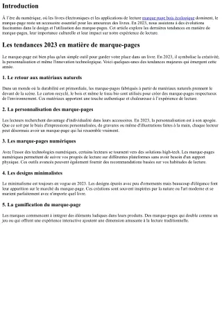 Les tendances 2023 en matière de marque-pages
