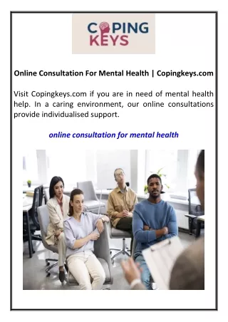 Online Consultation For Mental Health  Copingkeys.com