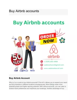 Top 10 Best To Buy Airbnb accounts 2024