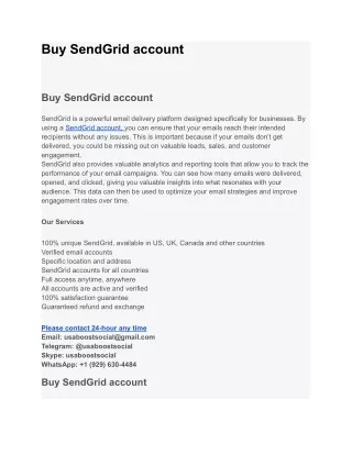 Top 10 Best To Buy SendGrid account 2024