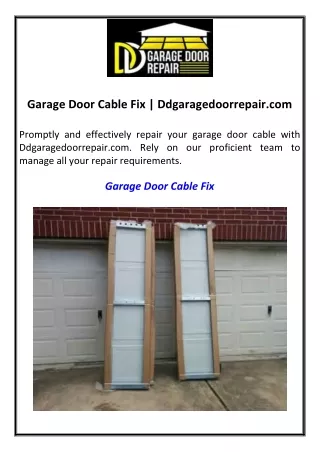 Garage Door Cable Fix  Ddgaragedoorrepair.com