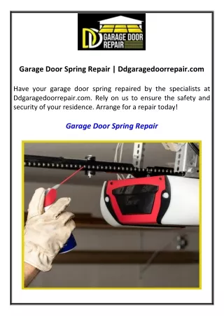 Garage Door Spring Repair Ddgaragedoorrepair.com