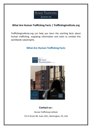 What Are Human Trafficking Facts Traffickinginstitute.org