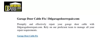 Garage Door Cable Fix  Ddgaragedoorrepair.com